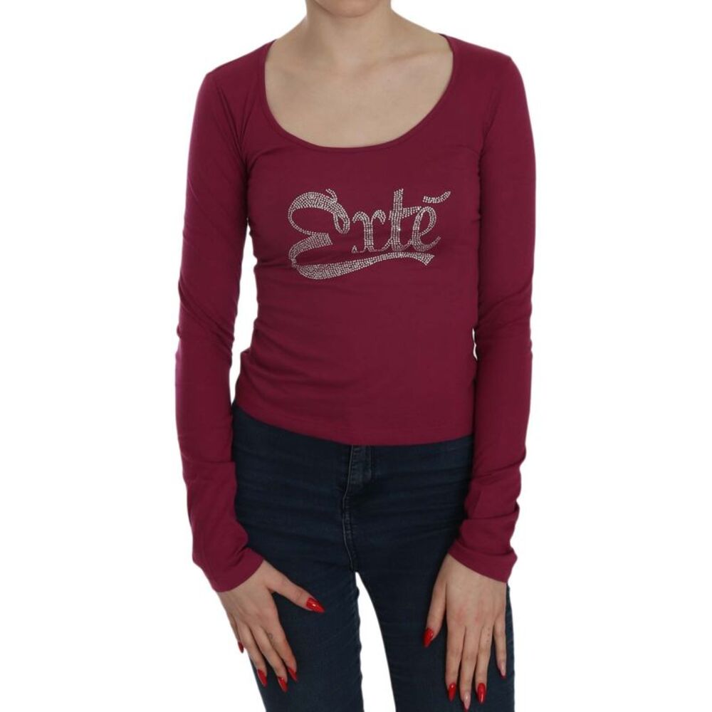 Exte Crystal Embellished Long Sleeve Casual Women's Top
